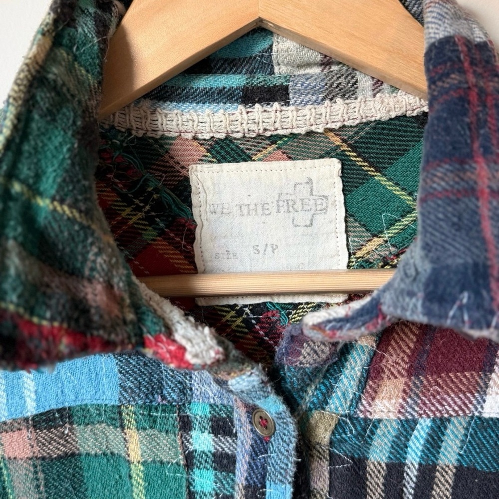 We The Free Patchwork Flannel Shirt- SM - Picture 2 of 4